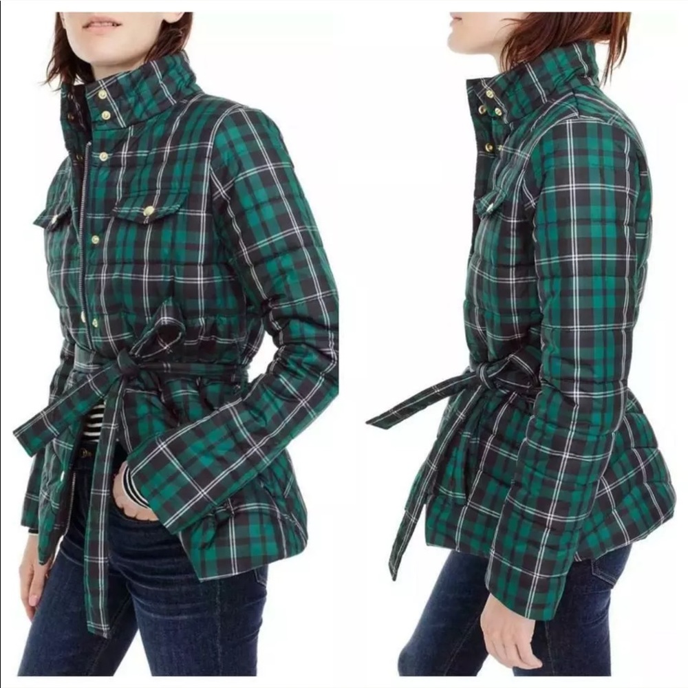 J. Crew plaid puffer NWT